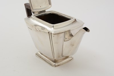 Lot 11 - An art deco three-piece silver tea set