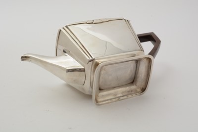 Lot 11 - An art deco three-piece silver tea set