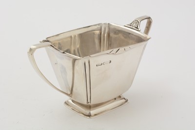 Lot 11 - An art deco three-piece silver tea set