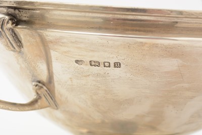 Lot 22 - An art deco silver two handled cup with a conical bowl