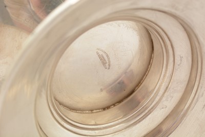 Lot 22 - An art deco silver two handled cup with a conical bowl