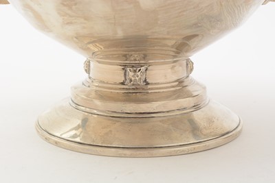 Lot 22 - An art deco silver two handled cup with a conical bowl