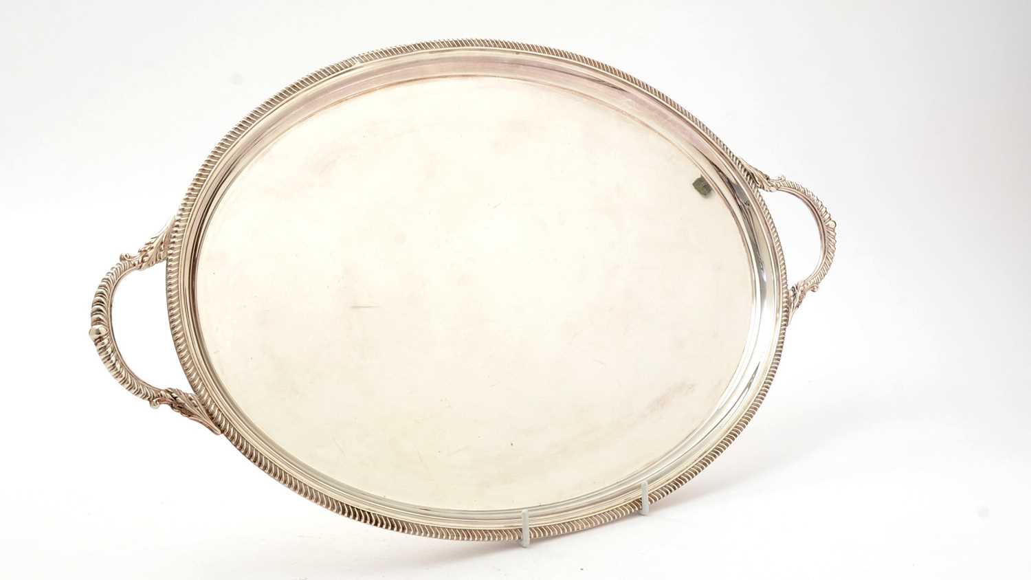 Lot 8 - An Elizabeth II silver two-handled tea tray