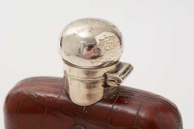 Lot 50 - A George VI silver mounted glass spirit flask