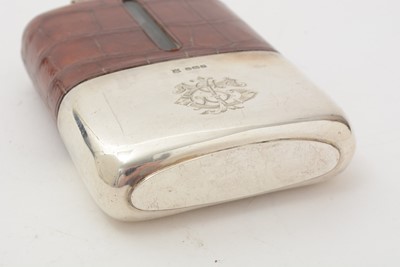 Lot 50 - A George VI silver mounted glass spirit flask