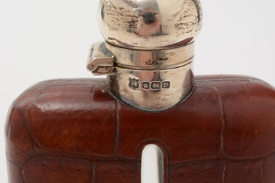 Lot 50 - A George VI silver mounted glass spirit flask
