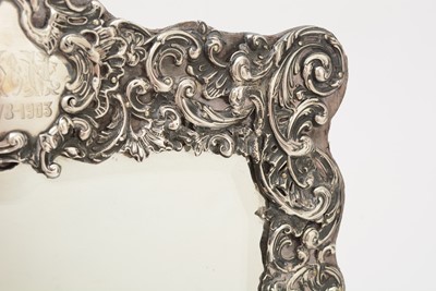 Lot 90 - An Edwardian silver mounted dressing table mirror