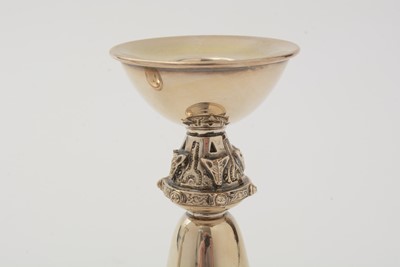 Lot 15 - A pair of Elizabeth II dwarf candlesticks