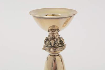 Lot 15 - A pair of Elizabeth II dwarf candlesticks