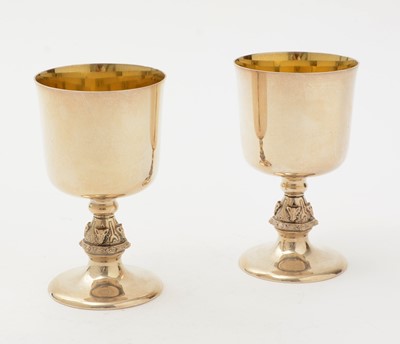 Lot 16 - A pair of Elizabeth II silver wire goblets