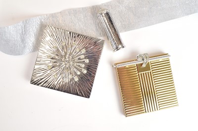 Lot 1114 - 1948 Volupte "Collector's Items" compact and a Evans lipstick and powder compact duo.