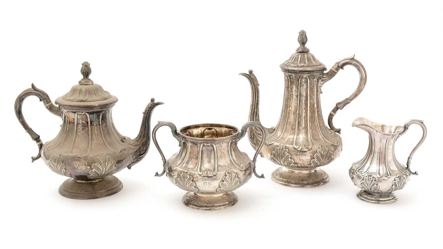 Lot 94 - A Victorian silver four-piece tea and coffee service