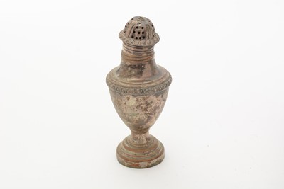 Lot 95 - A George III silver cruet frame; and other items