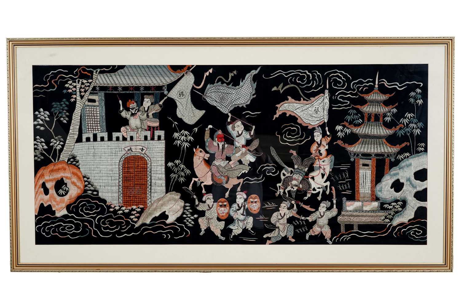 Lot 363 - A 20th Century Chinese silk thread embroidery