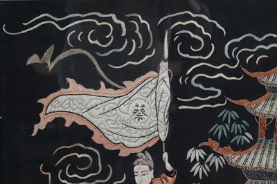 Lot 363 - A 20th Century Chinese silk thread embroidery
