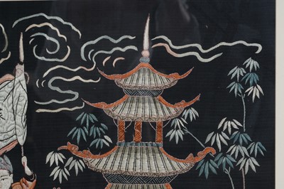 Lot 363 - A 20th Century Chinese silk thread embroidery