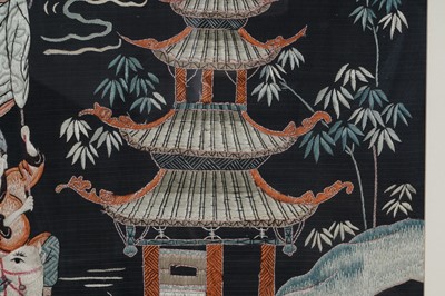 Lot 363 - A 20th Century Chinese silk thread embroidery