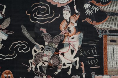 Lot 363 - A 20th Century Chinese silk thread embroidery