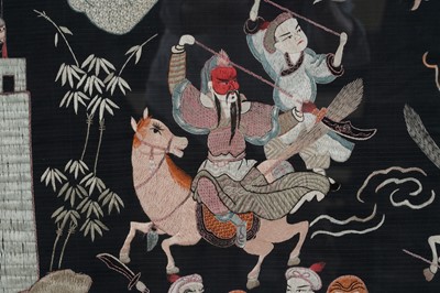 Lot 363 - A 20th Century Chinese silk thread embroidery