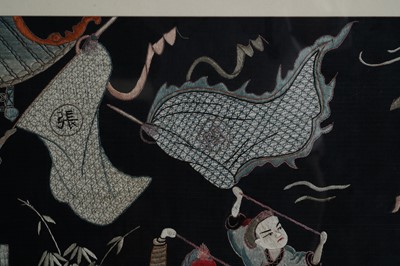 Lot 363 - A 20th Century Chinese silk thread embroidery