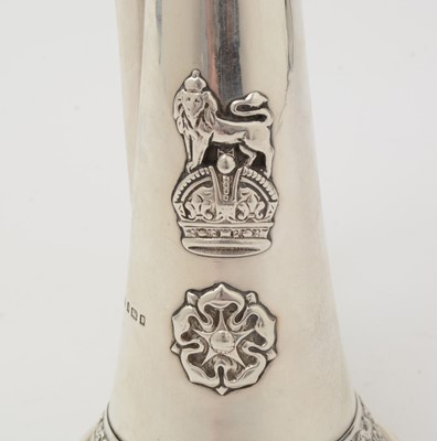 Lot 20 - A George V regimental silver bugle