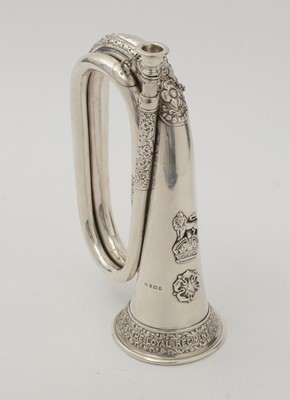 Lot 20 - A George V regimental silver bugle