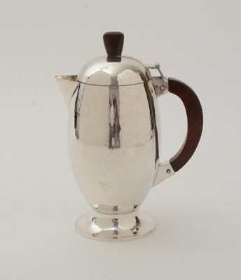 Lot 5 - An Elizabeth II silver handmade coffee pot