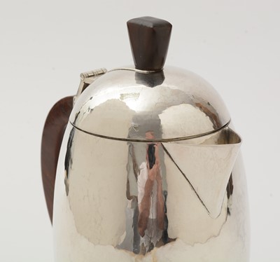Lot 5 - An Elizabeth II silver handmade coffee pot