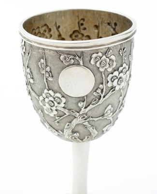Lot 104 - A late 19th century Chinese silver goblet