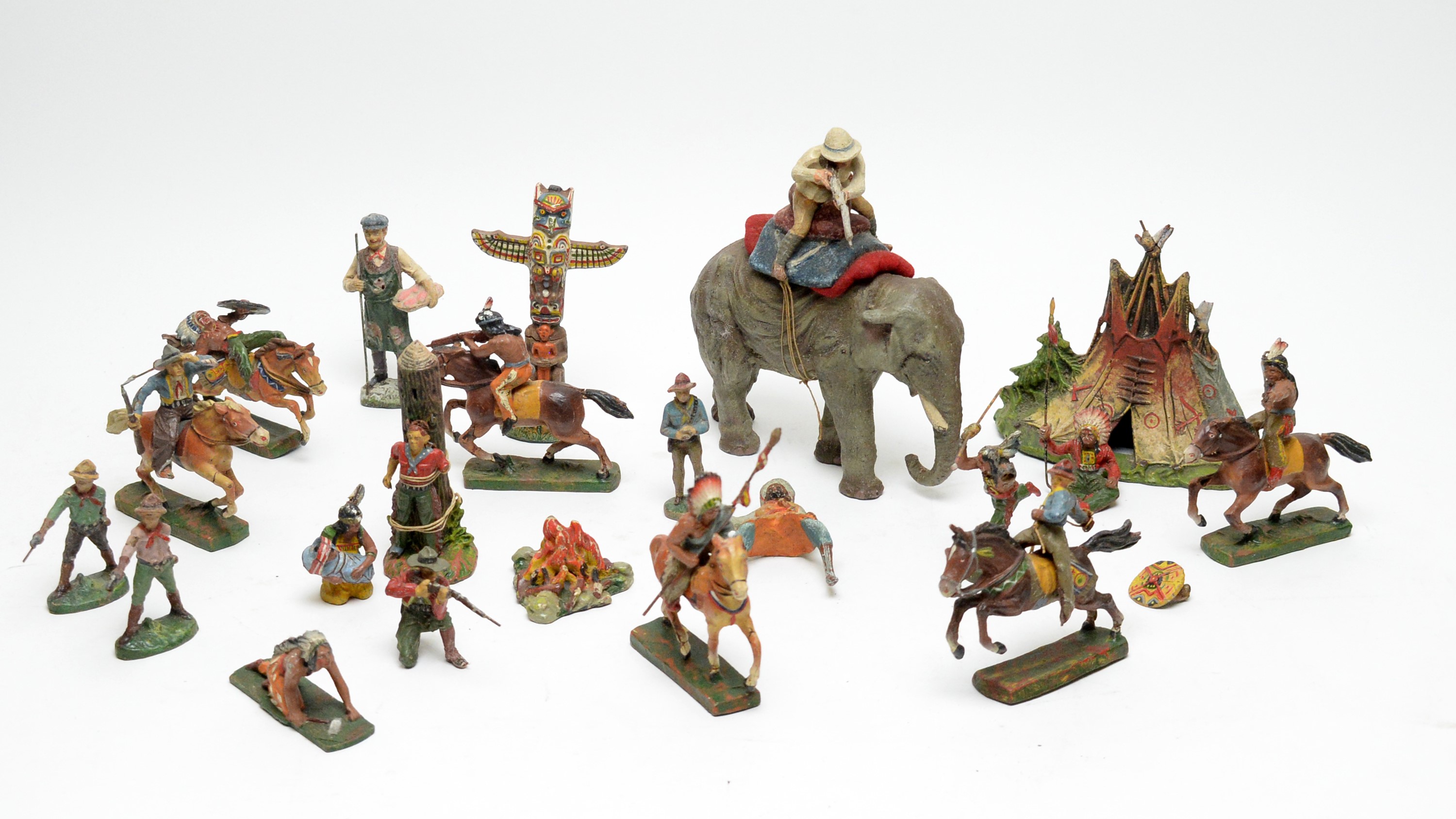 Soldat ELASTOLIN Composition - Western Indien Au Combat - 1:32 (60mm)