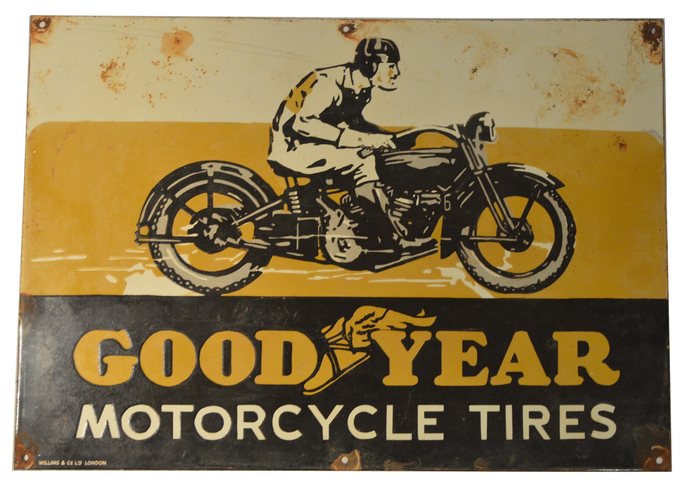 Lot 134 - A rare pictorial enamel advertising sign,