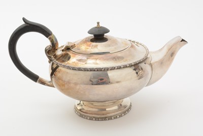 Lot 9 - A George VI four-piece silver tea set