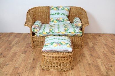 Lot 56 - A five-piece English willow Marston and Langinger conservatory suite