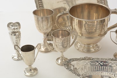 Lot 40 - A late 19th Century American silver square salver; and other items