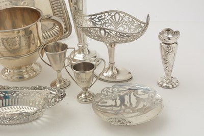 Lot 40 - A late 19th Century American silver square salver; and other items