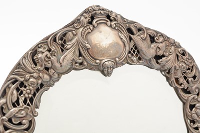 Lot 80 - A late Victorian silver mounted mirror frame