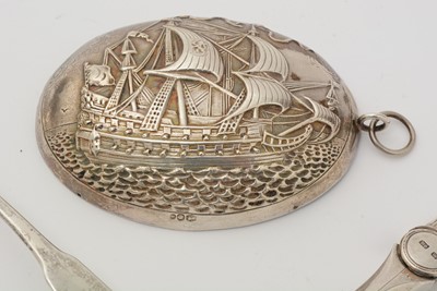 Lot 82 - A George IV North Country provincial silver toddy ladle; and other silver items