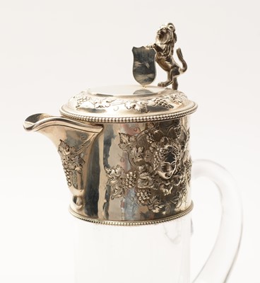 Lot 53 - A Victorian silver mounted clear glass claret jug