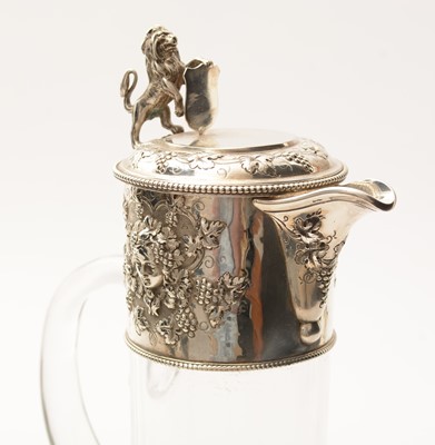 Lot 53 - A Victorian silver mounted clear glass claret jug