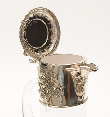 Lot 53 - A Victorian silver mounted clear glass claret jug