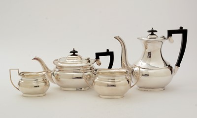 Lot 89 - A silver four-piece tea service