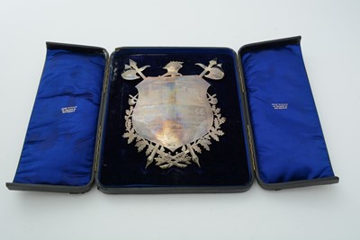 Lot 77 - A late Victorian silver presentation shield