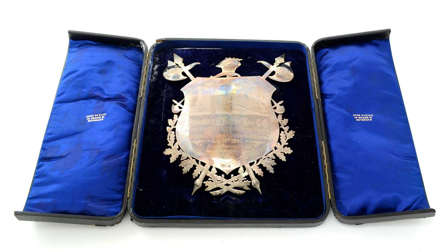 Lot 77 - A late Victorian silver presentation shield