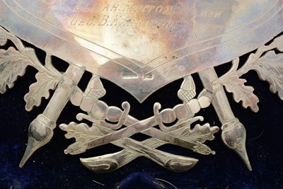 Lot 77 - A late Victorian silver presentation shield
