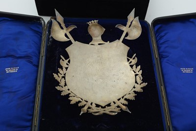 Lot 77 - A late Victorian silver presentation shield