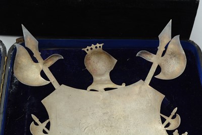 Lot 77 - A late Victorian silver presentation shield