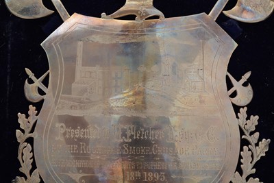 Lot 77 - A late Victorian silver presentation shield