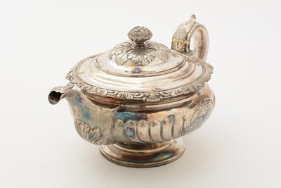 Lot 84 - A George III/IV Scottish silver three-piece tea service