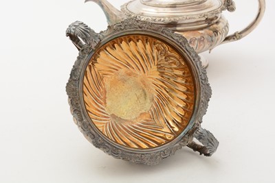 Lot 84 - A George III/IV Scottish silver three-piece tea service