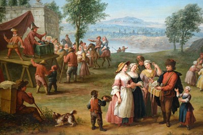 Lot 1037 - Manner of Pieter de Molijin - A Midsummer Kermesse | oil